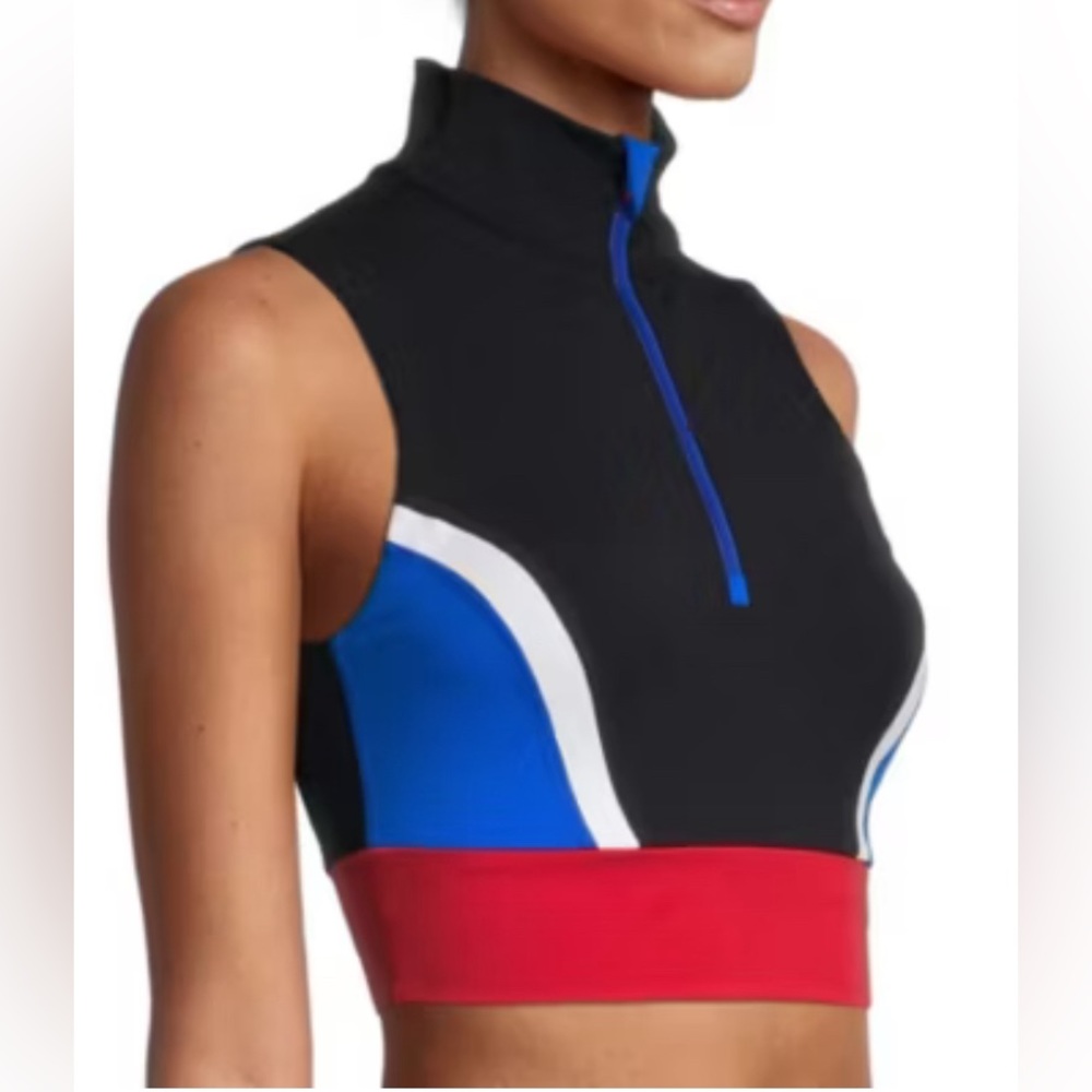 Sports Illustrated‎ Womens High Neck Sleeveless Crop Top